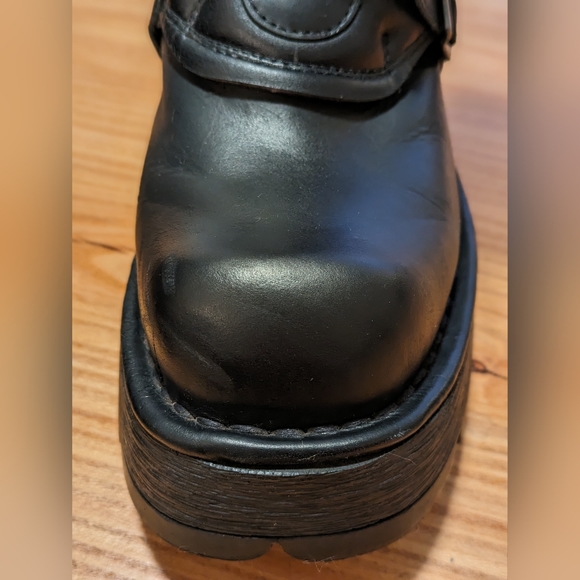 New Rock leather Biker heeled boots M-373-S1 - Picture 8 of 9